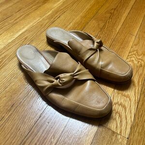 Clarks Women’s Knotted Leather Mules Size US 10.5 - Tan